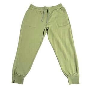 Wrap London Joggers Womens 14 Green Lounge Pants Sweatpants Pockets Drawstring